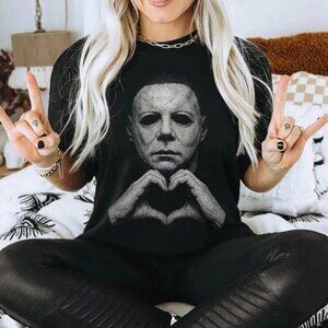 Michael Myers Heart Shirt, Horror Movie Tee, Halloween Gift, Spooky Season Shirt